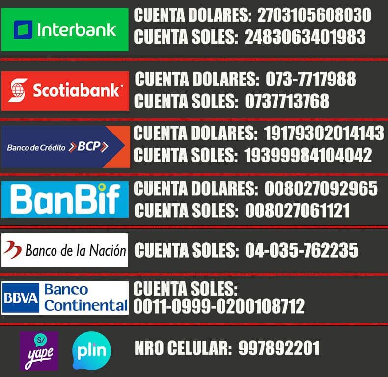 Cuentas Para Pagos de Peru